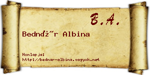 Bednár Albina névjegykártya